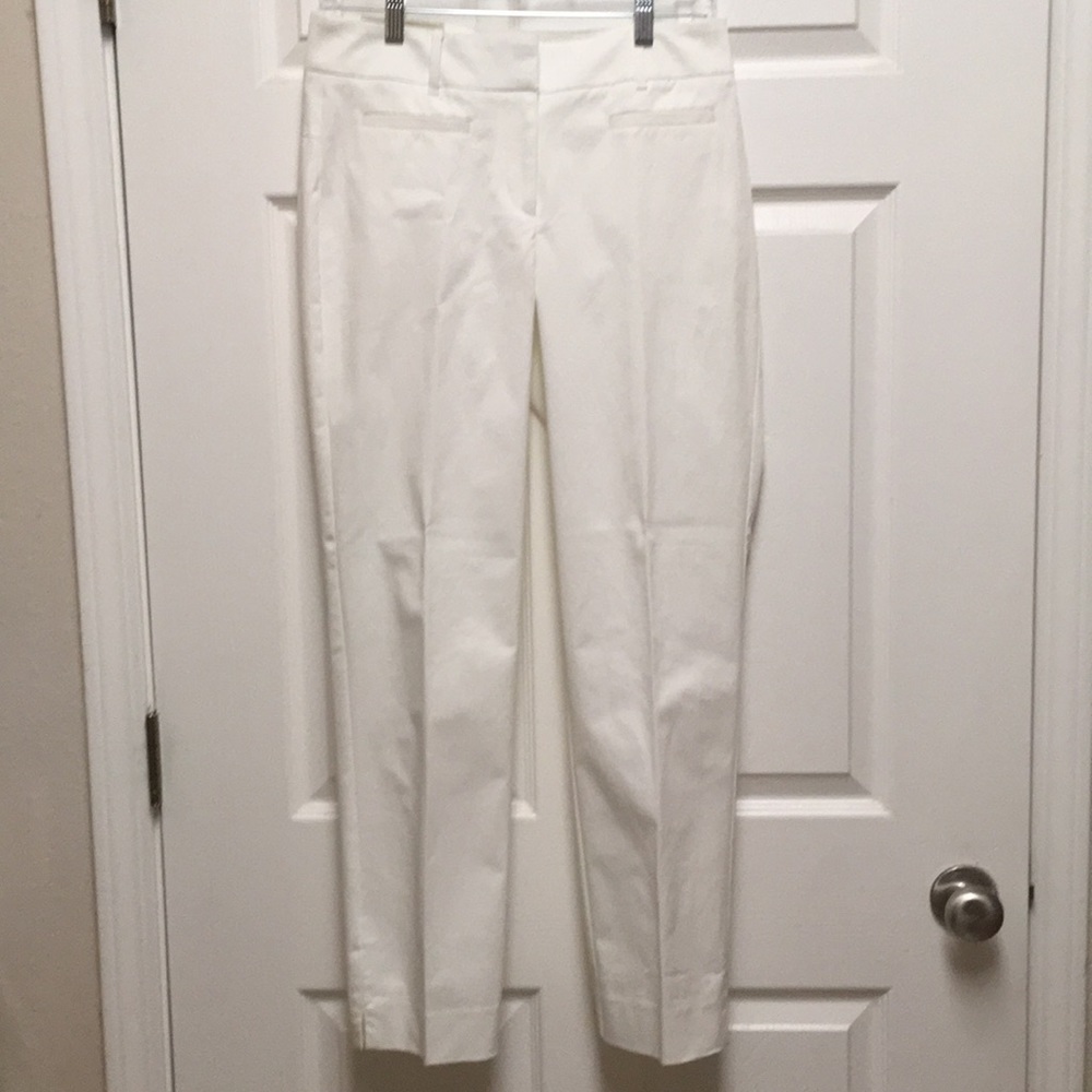 Cropped leg ,white pants, size-2 Tall, curvy fit, Never worn,